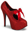 Bordello TEEZE Red Glitter Burlesque Shoe