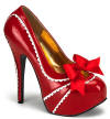 Bordello TEEZE Red  Burlesque Shoe