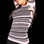L-S Striped Fishnet Top